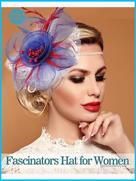 12 Piece Fascinator Hats Set - Mesh & Feather Headbands for Weddings Parties Tea main image 5